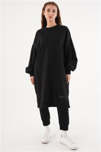 Uzun Oversize Siyah Sweatshirt