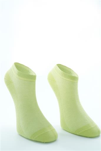 Delikli Basic Babet Çorap-Açık Yeşil 6446-25