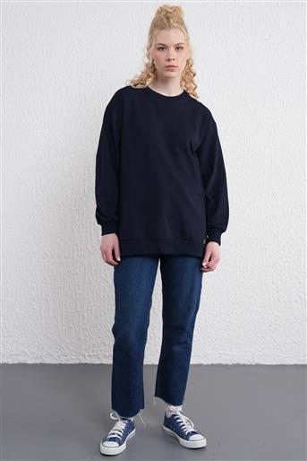İki İplik Basic Lacivert Sweatshirt