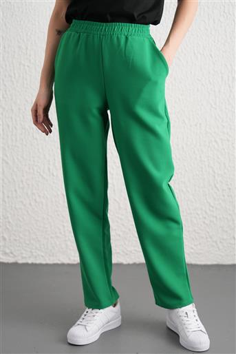 Beli Lastikli Cepli Yeşil Pantolon