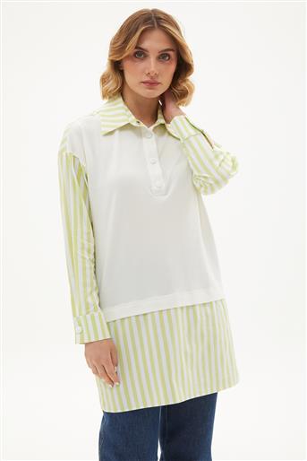 Sweatshirt Gömlek Detaylı-Fıstık Yeşili 270013-R090