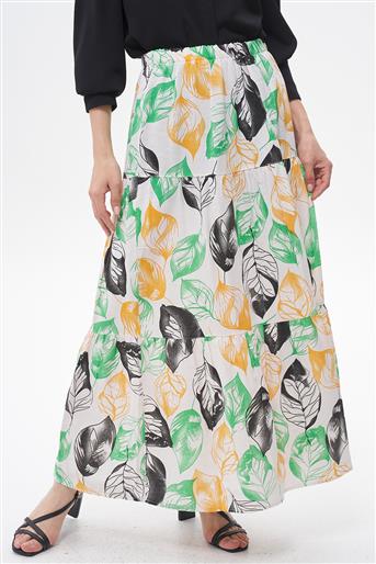 Skirt-Green Orange EMR-1661-455