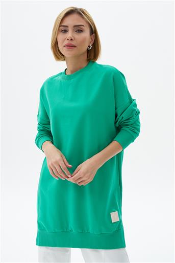 Basic İki İplik Mint Tunik