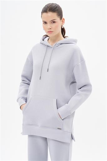 Basic Oversize Gri Sweatshirt