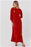 17044-58 فستان-أحمر قرميدي