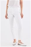 Slim Fit Yüksek Bel Beyaz Pantolon