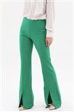 Yırtmaçlı İspanyol Paça Yeşil Pantolon