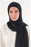 Büyük Hijab Boneli Şifon Şal-Siyah 810003-01