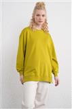 İki İplik Basic Olive Sweatshirt