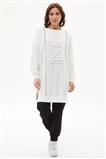 İşlemeli Sweatshirt-Beyaz 10425-02