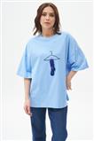 Askı Motifli Tshirt-Mavi 31685-70