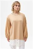 Çift Parça Görünümlü Camel Tunik