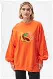 Önü Nakışlı Oranj Sweatshirt