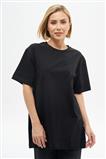 Bisiklet Yaka Siyah Oversize T-Shirt