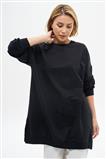 Bisiklet Yaka Koyu Lacivert Oversize Tunik 