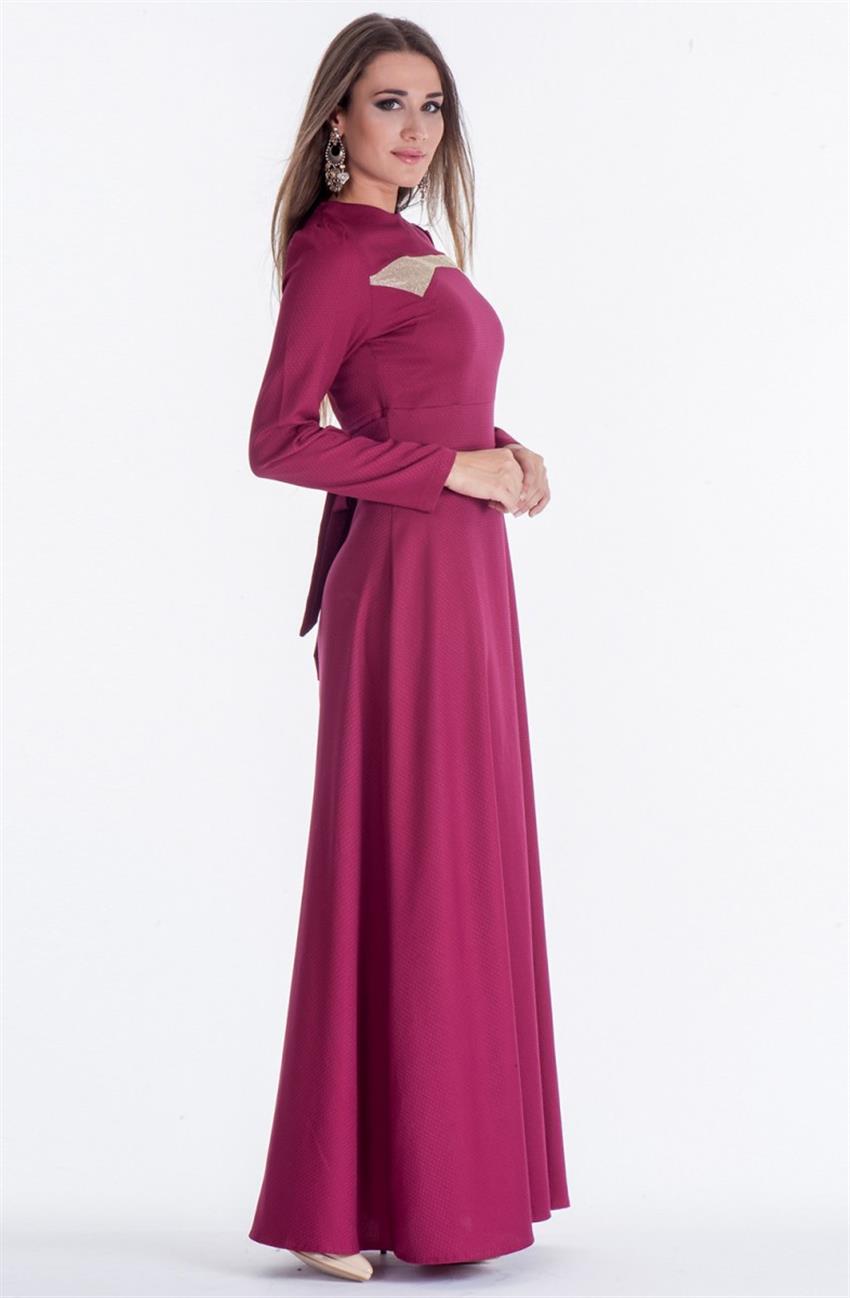 Ameerah Kloş Koyu Elbise Fuşya 5908-99