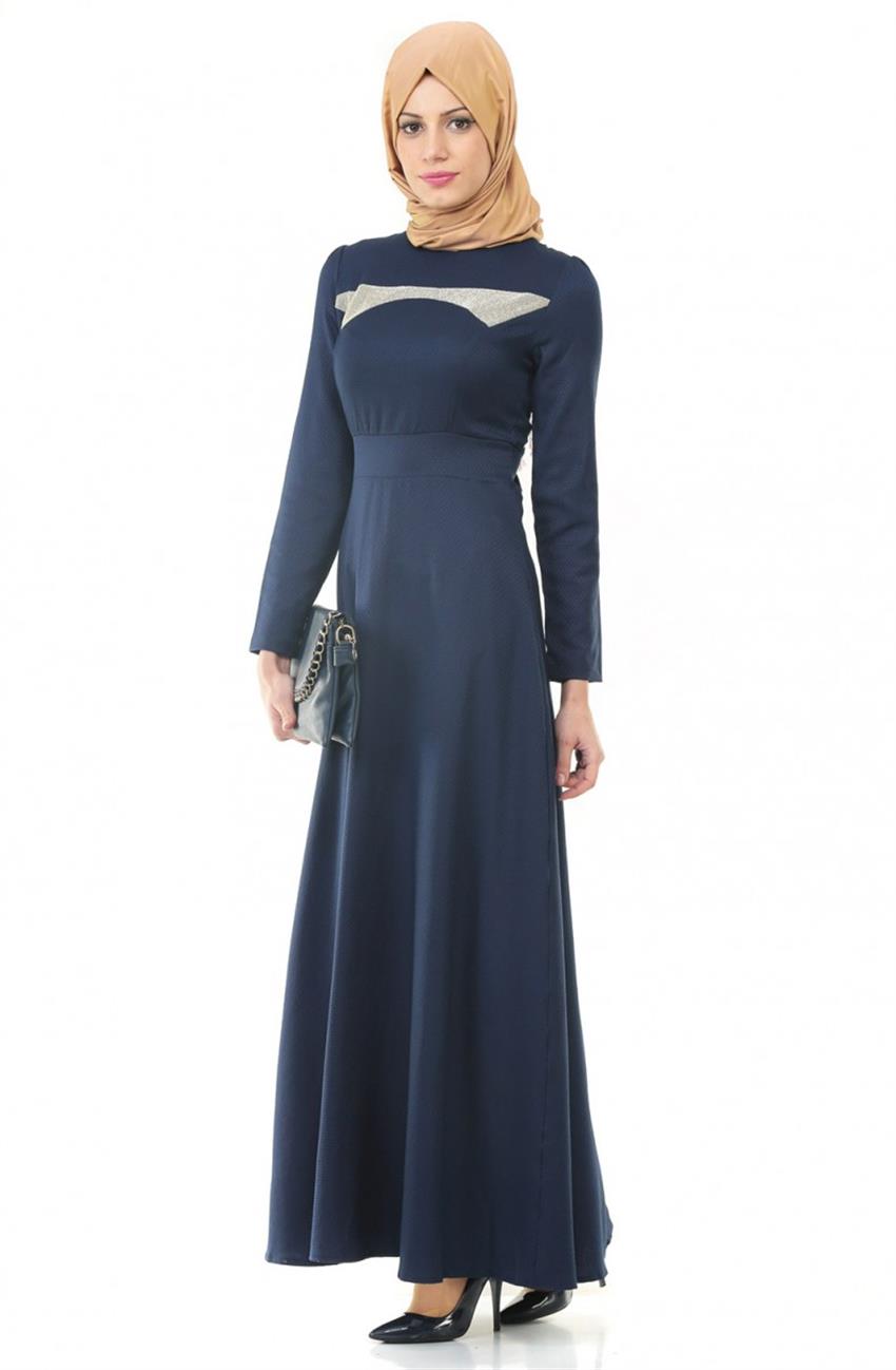 Ameerah Kloş Lacivert Elbise 5908-17