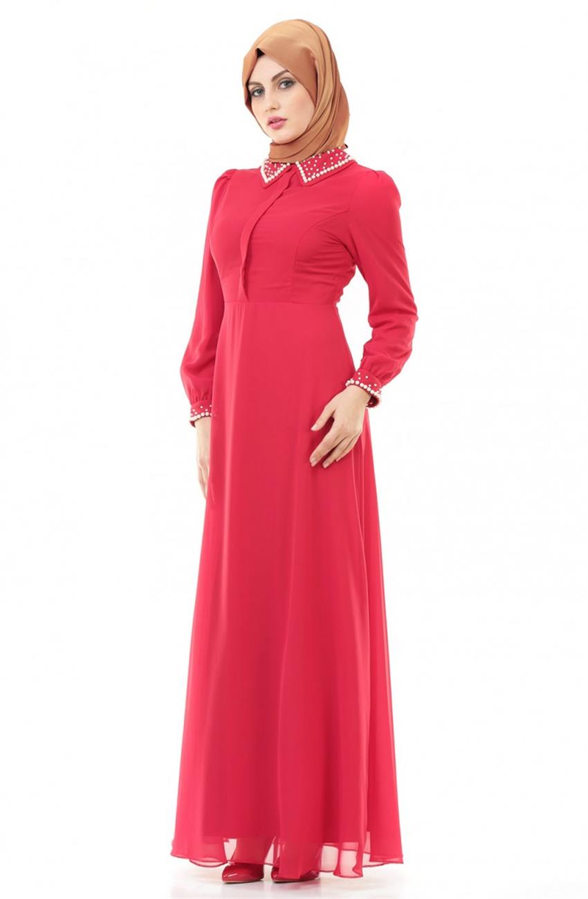 Abiye Kırmızı Elbise 7035-34