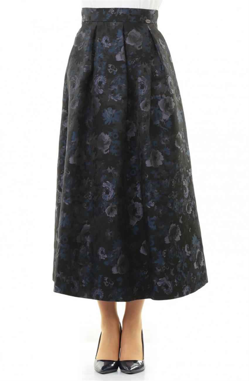 Skirt-Black Blue 1025-0170