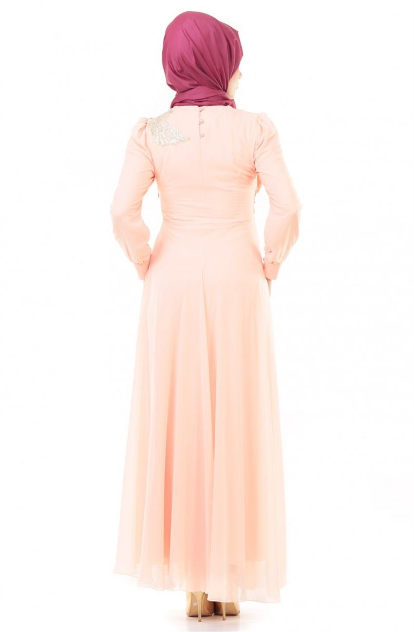فستان سهرة فستان-لون البودرة ar-7009-41
