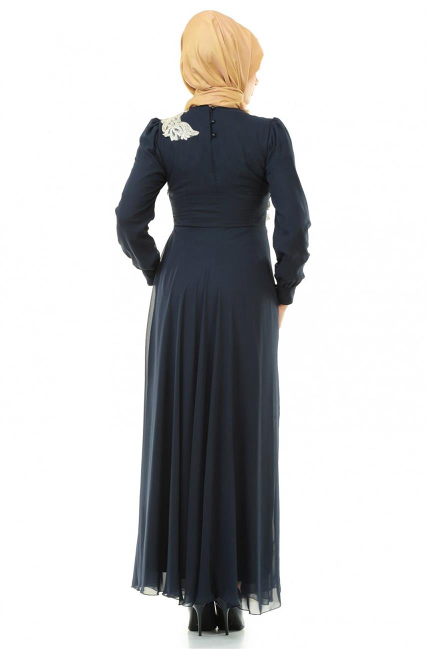 Evening Dress Dress-Navy Blue 7009-17