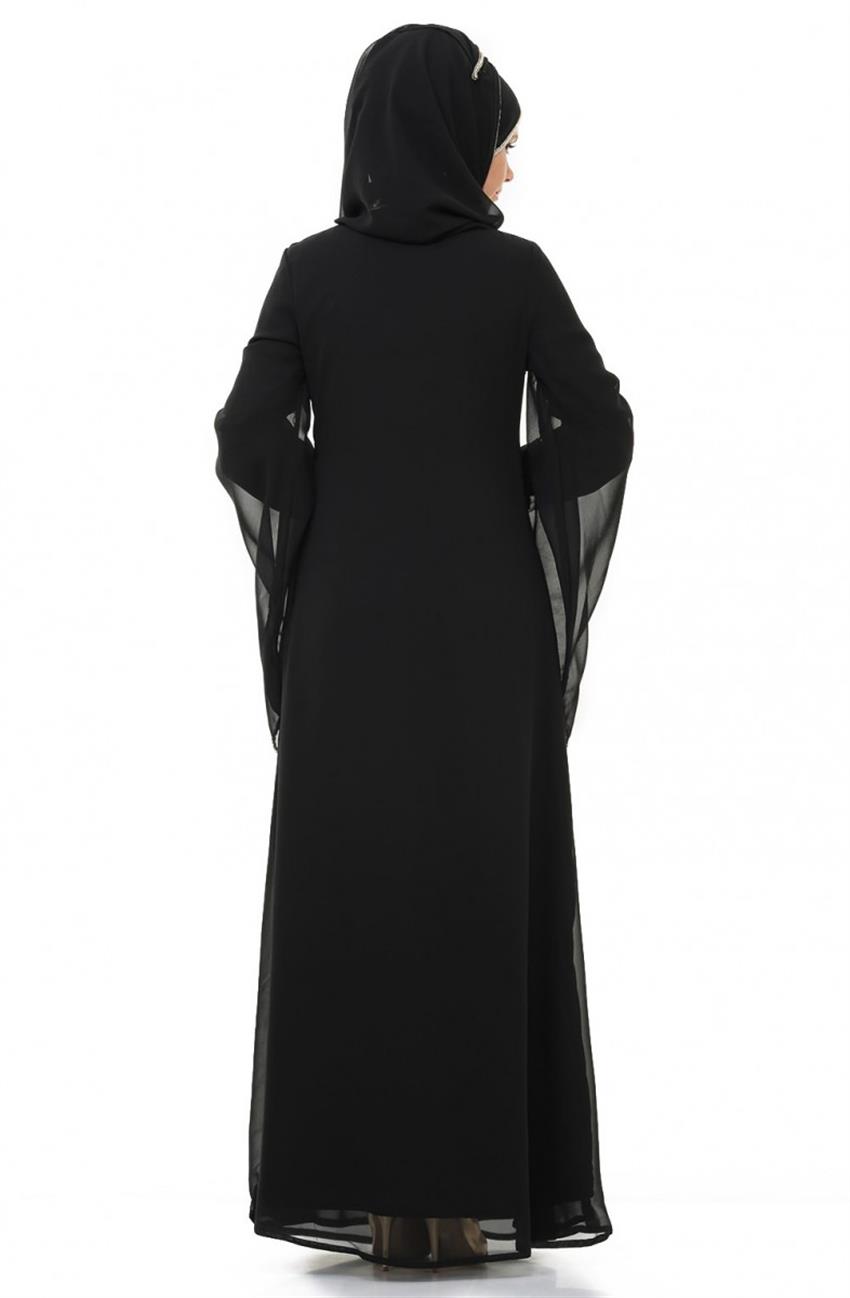 Abiye Siyah Elbise 3750-01