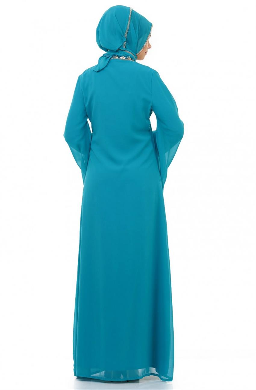 Evening Dress Dress-Turquoise 3750-19