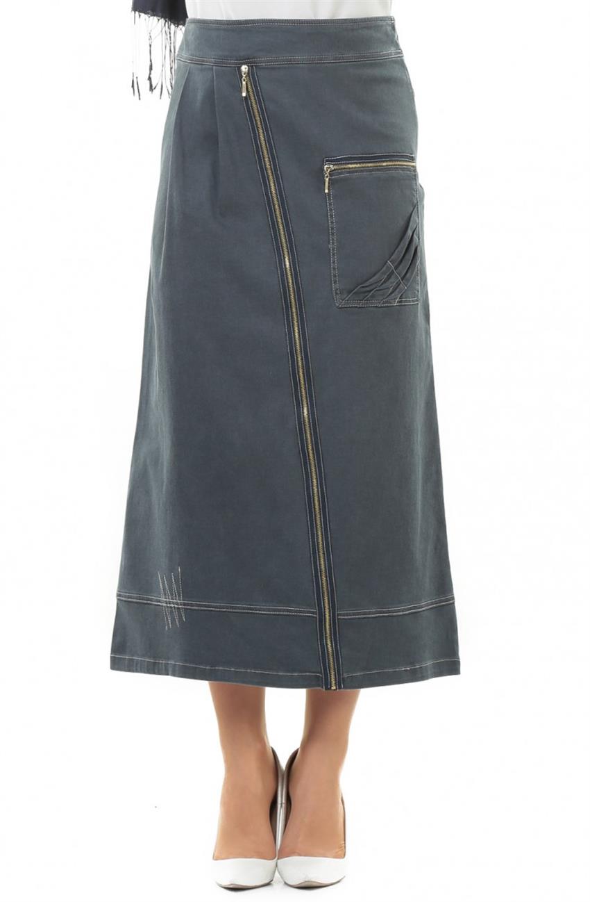 Skirt-Navy Blue 713-004-17