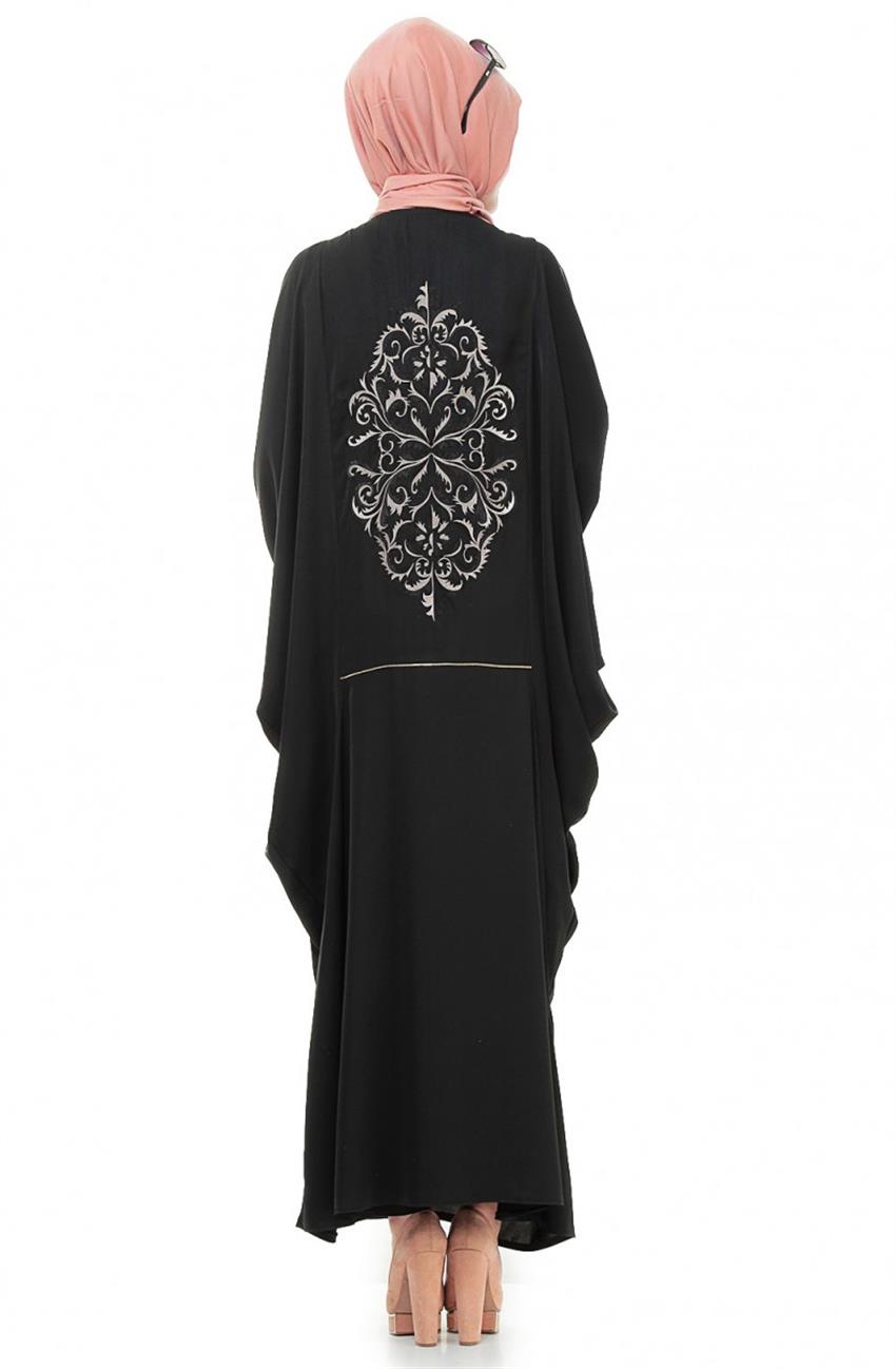 Abayam Dubai Fermuar Abaya-Black 0223-01