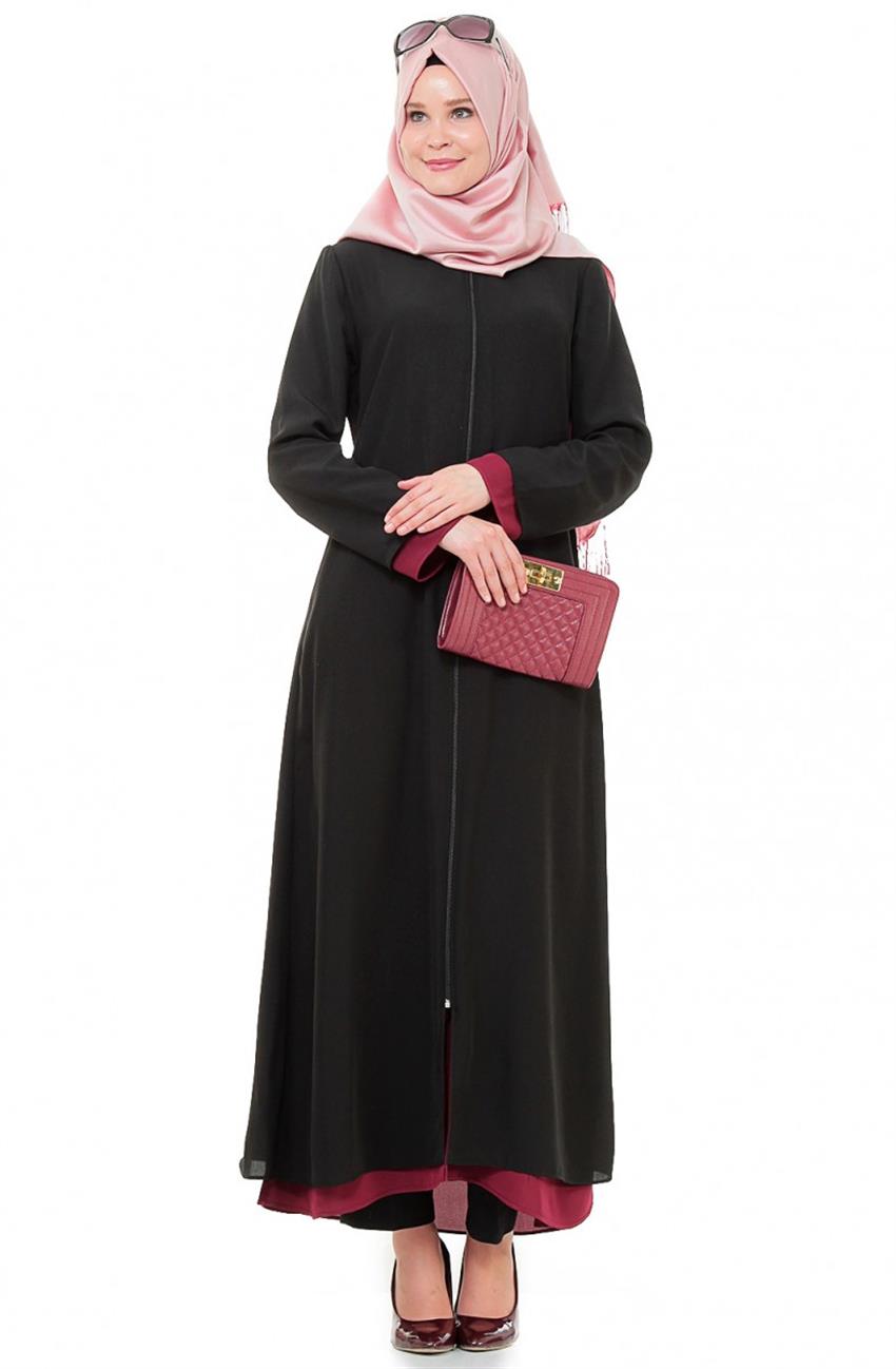 Abaya-Claret Red Black 723-6701
