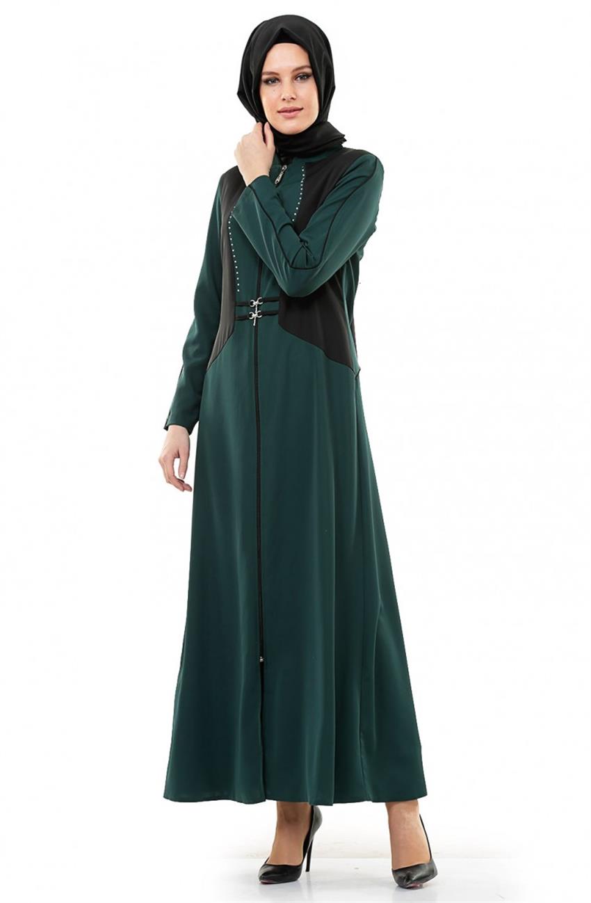 Abaya-Green Black 705-2101