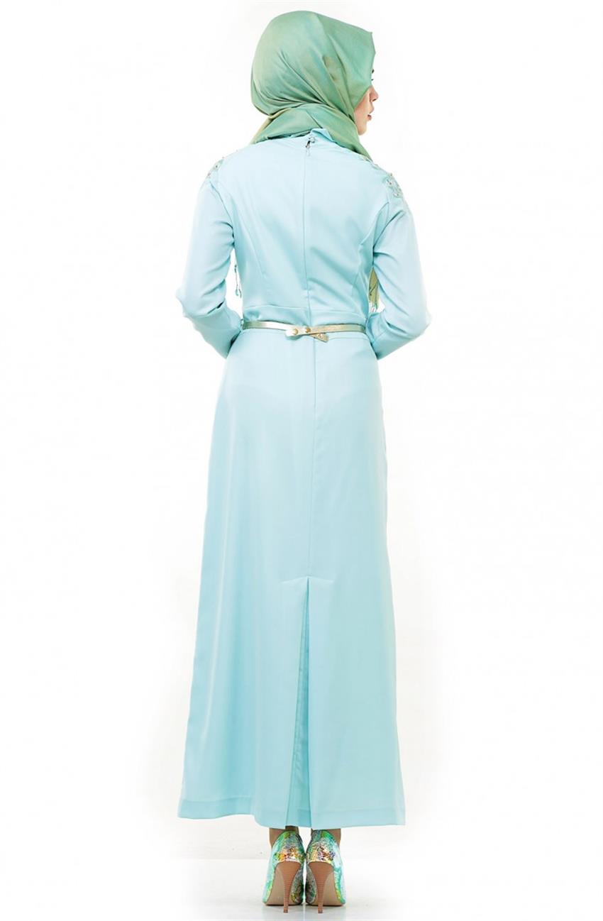 Deri Kemer Aksesuarlı Mint Elbise KA-B4-23053-54