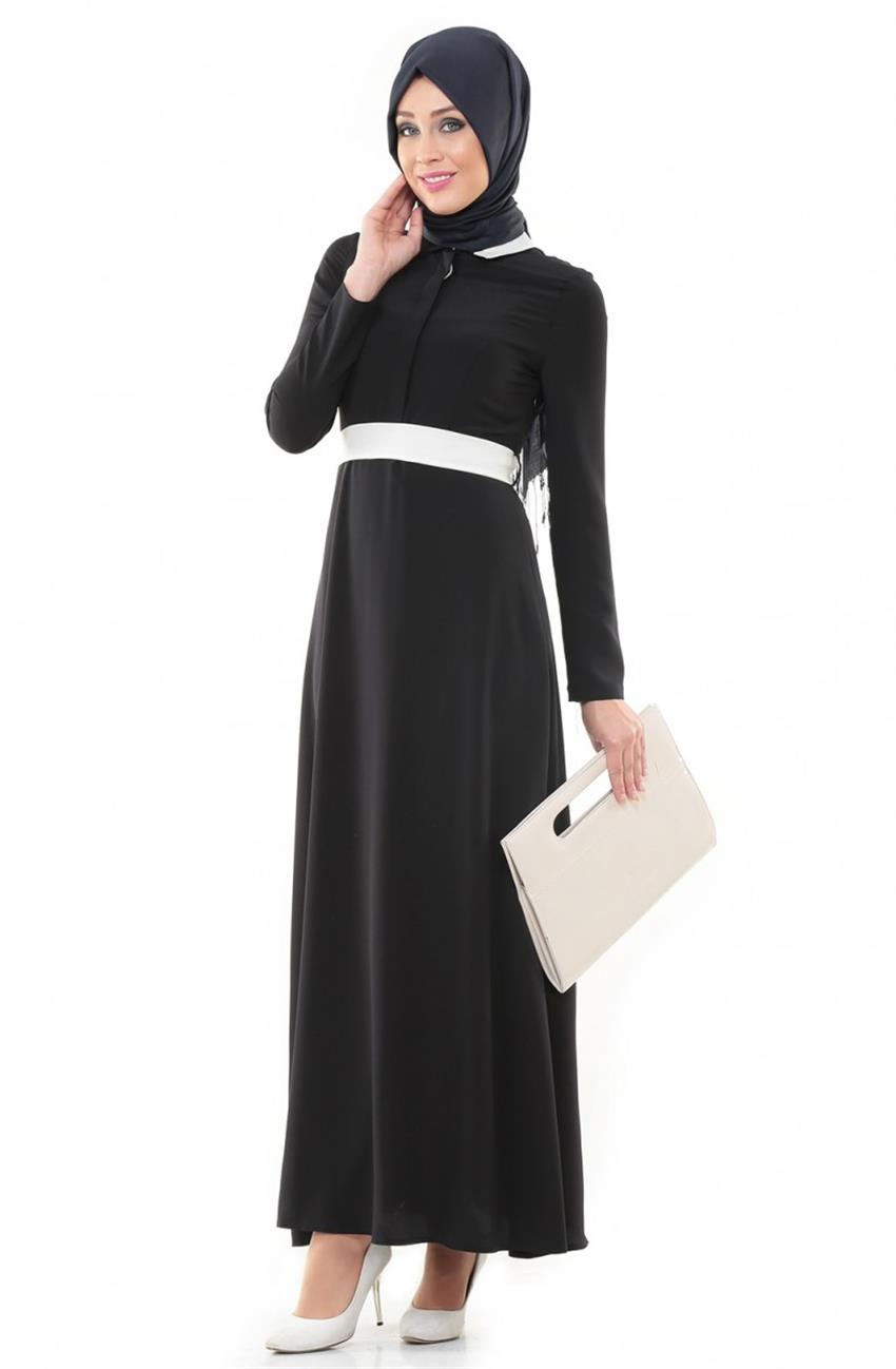 Siyah Elbise Beyaz ARM531-0102