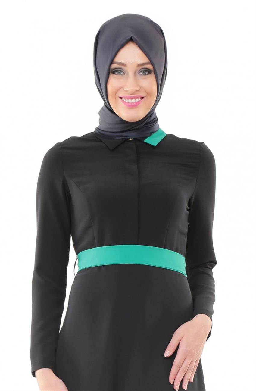 فستان-أسود أخضر ARM531-0169