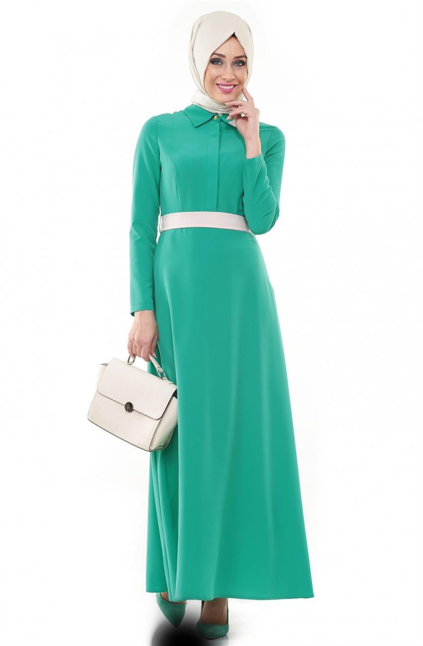 فستان-أخضر أبيض ARM531-6902