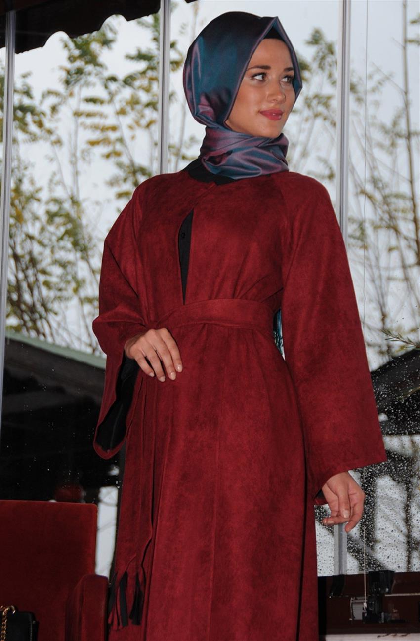 Ara Zeynep Bilyay GenişCardigan-Claret Red HR001-67