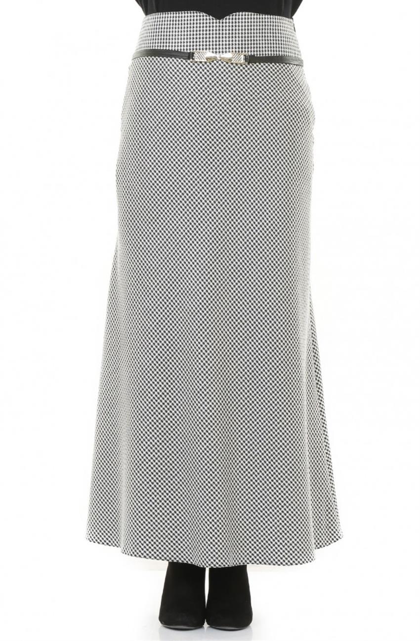 Skirt-Black White 3161-0102