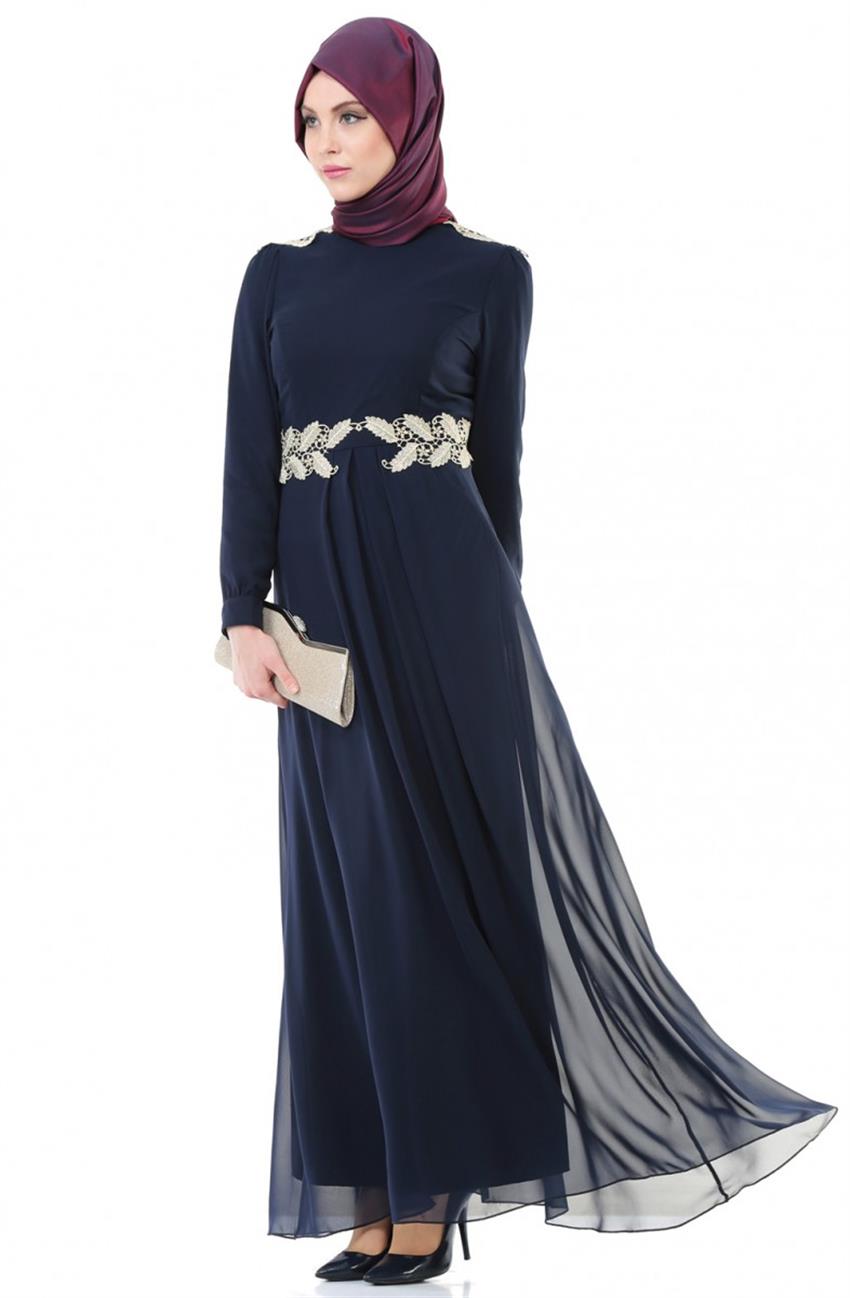 Evening Dress Dress-Navy Blue ARM7003-17