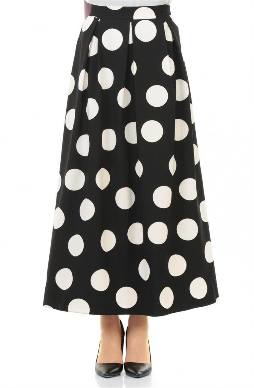 Skirt-Black White LR1132-0102