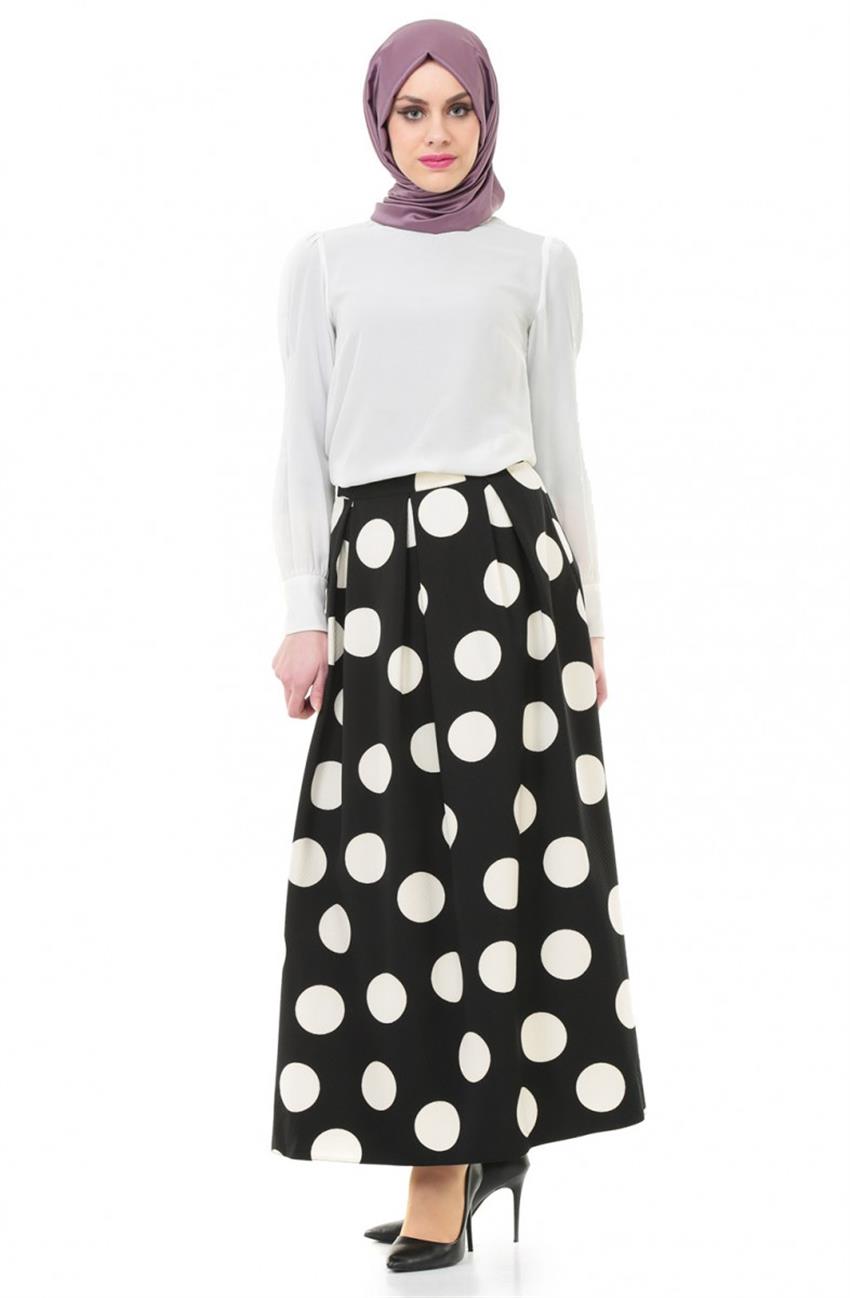 Skirt-Black White LR1132-0102