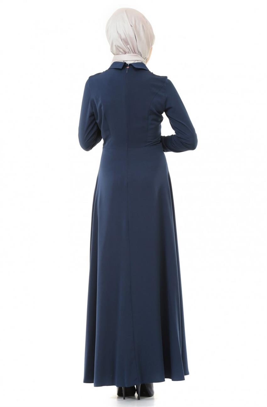 Evening Dress Dress-Navy Blue 3886-17