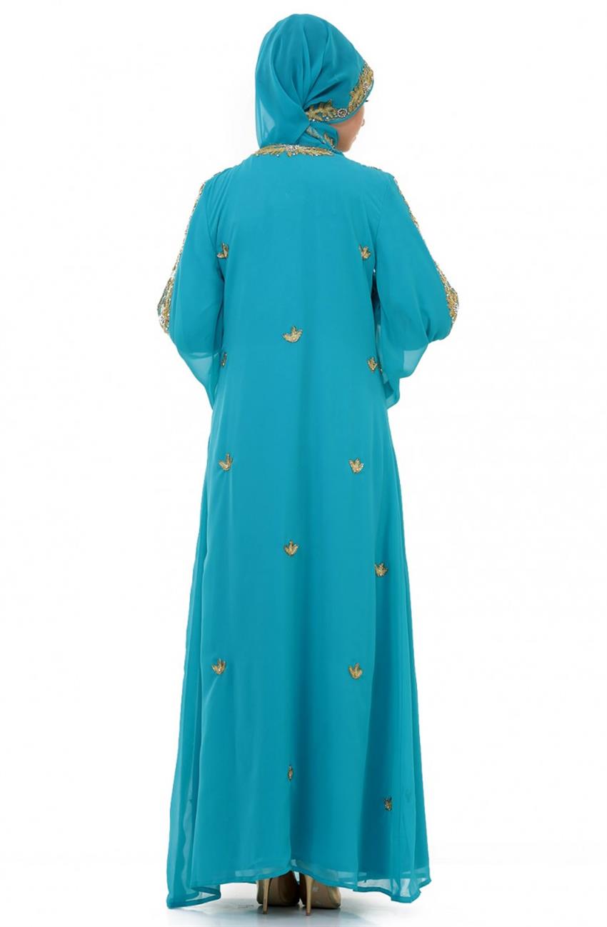 Evening Dress Dress-Turquoise 3294-19
