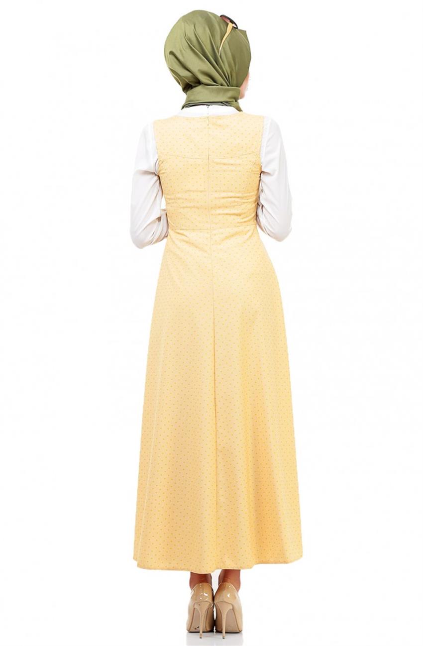 Pötikareli Sarı Elbise LR1550-29