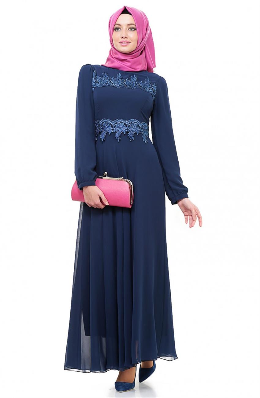 Evening Dress Dress-Navy Blue 5206-17
