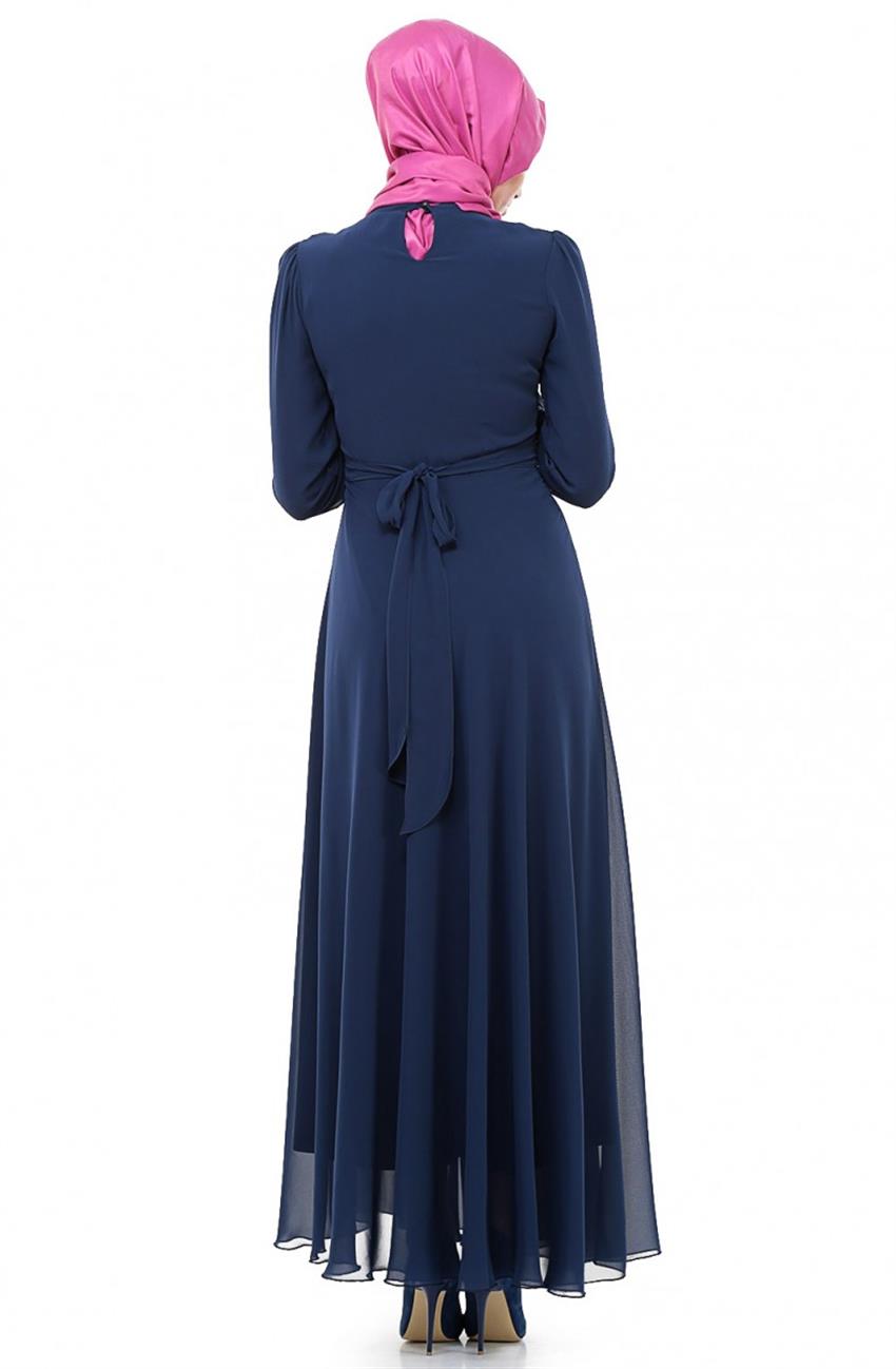 Evening Dress Dress-Navy Blue 5206-17