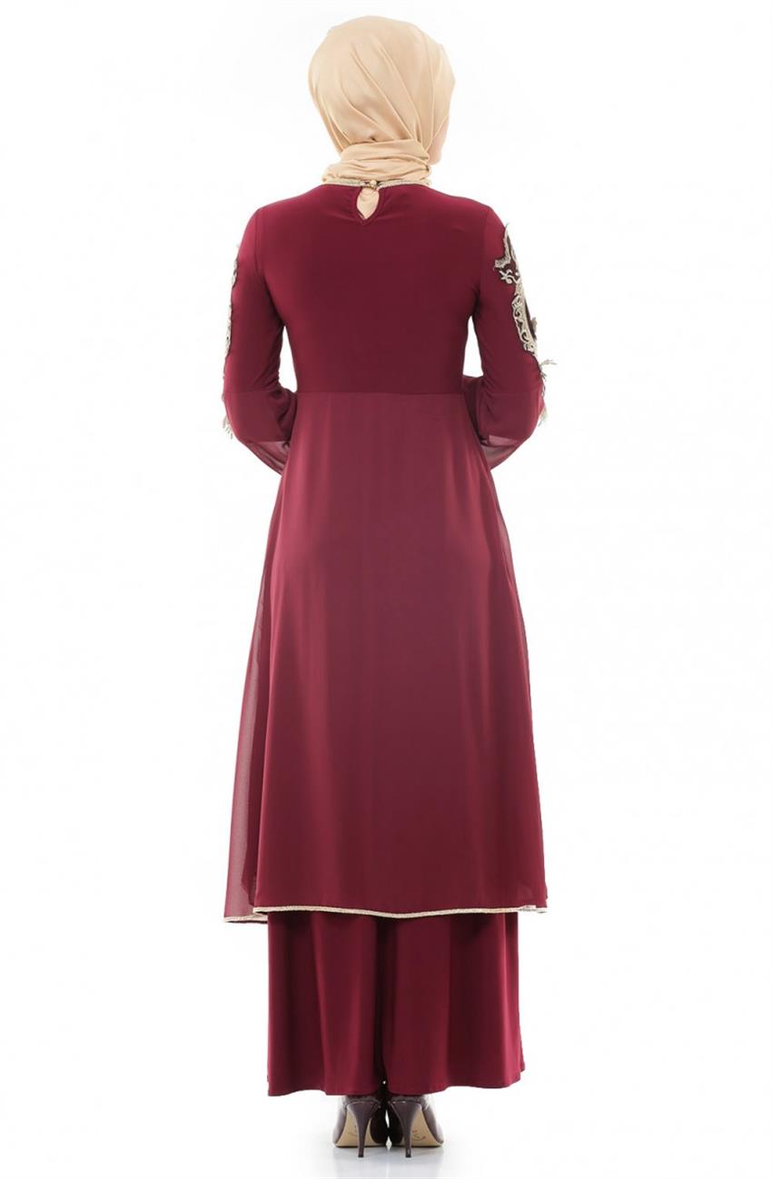 Evening Dress Dress Dress-Claret Red 8392-67