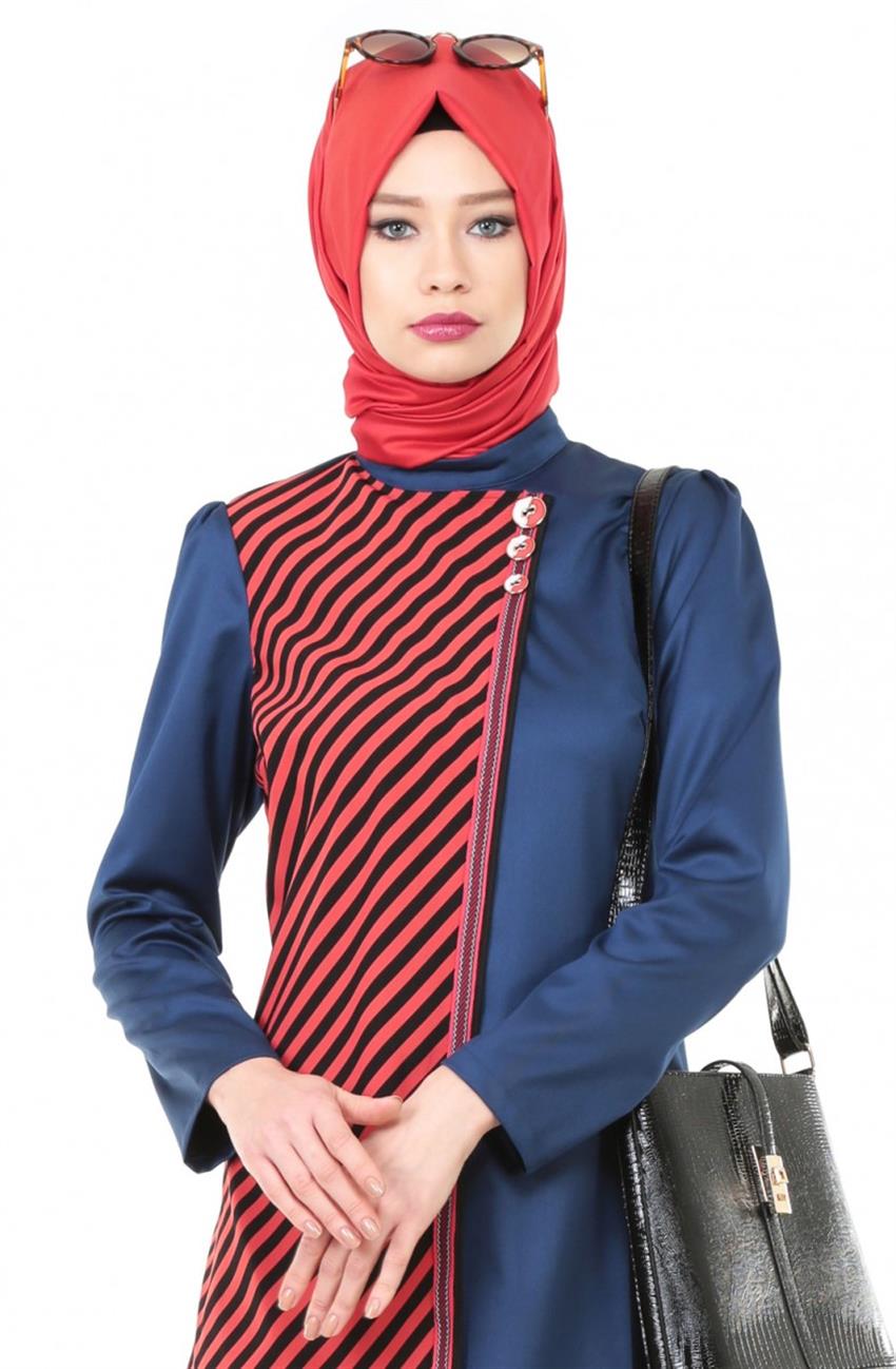 Tunic-Navy Blue Red ARM7034-1734