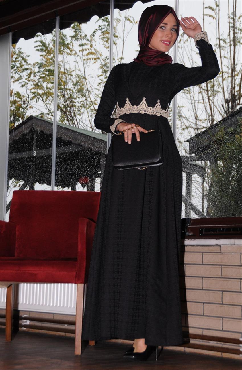 Ara Zeynep Bilyay فستان-أسود EL004-01