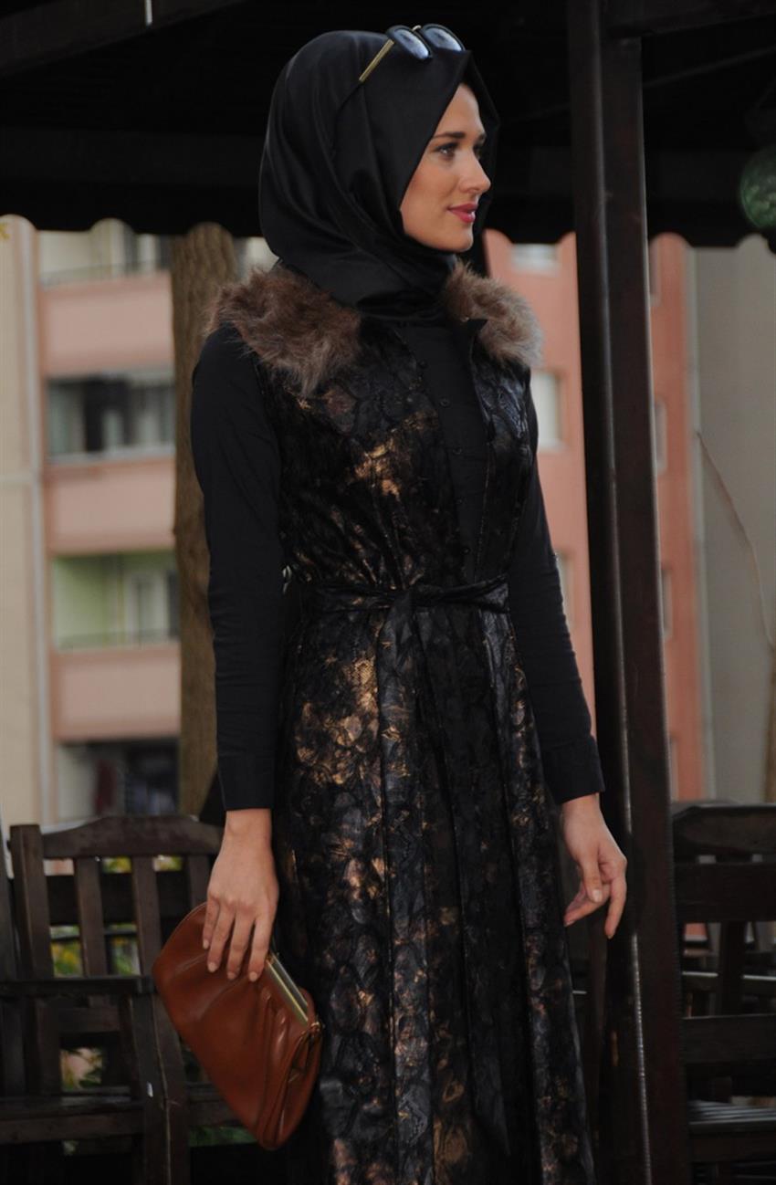 Ara Zeynep Bilyay سترة بدون أكمام-أسود SD001-01
