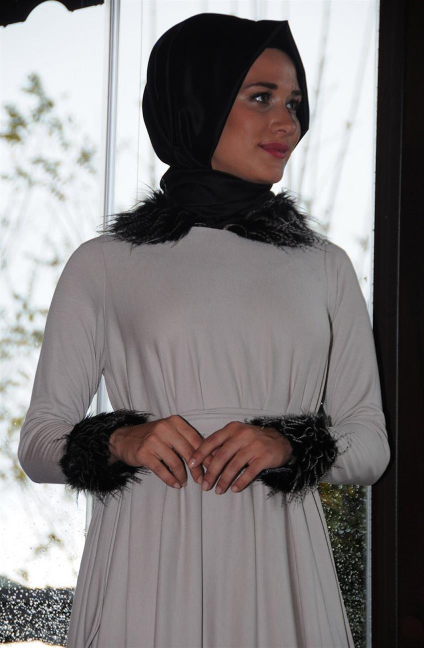 Ara Zeynep Bilyay Krem Elbise EL006-12